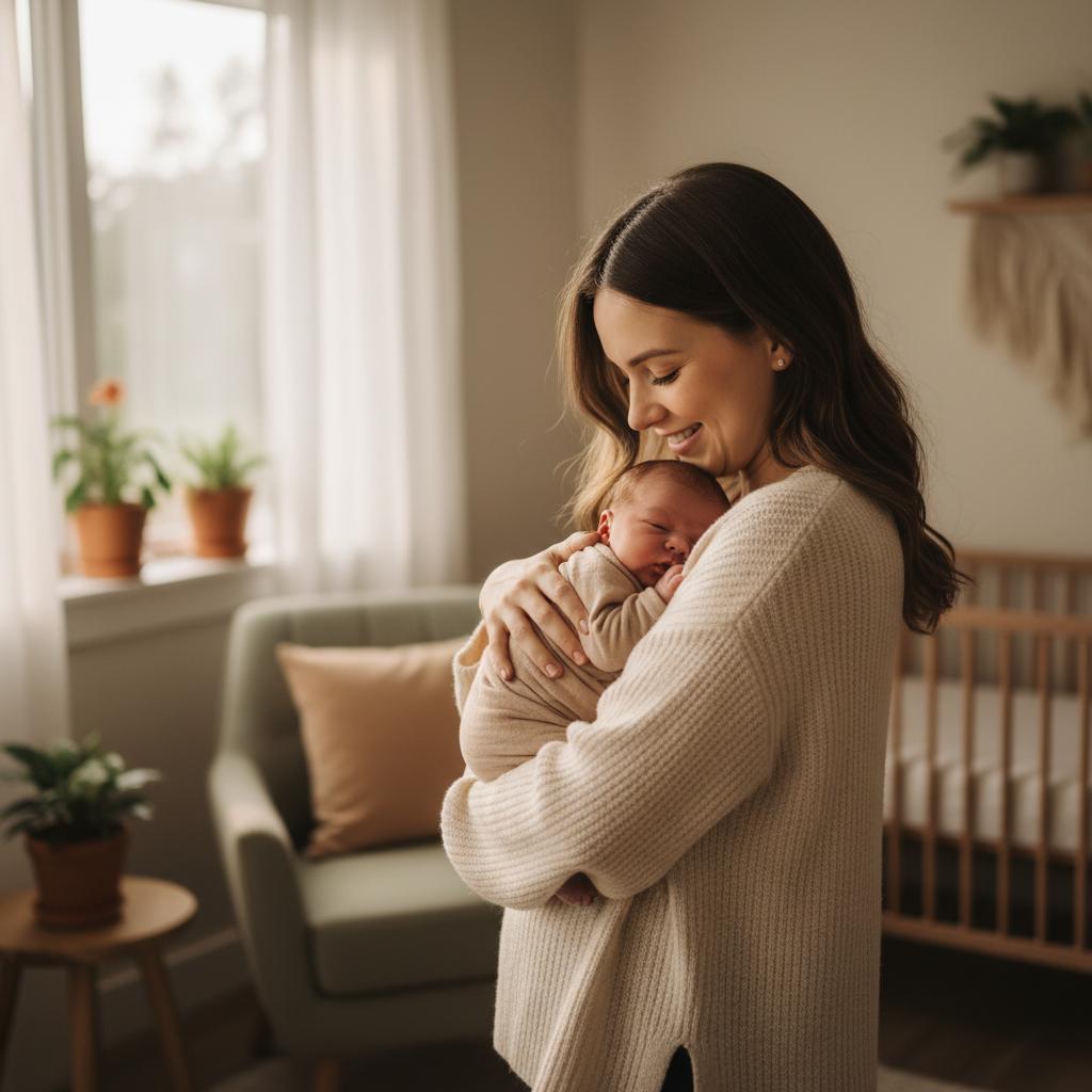 Velyana wearing her baby in Cub Wrap